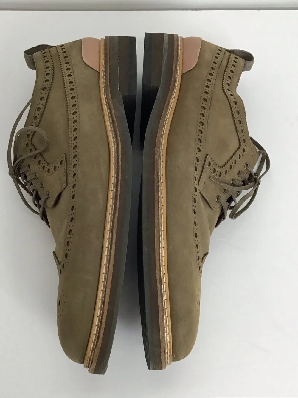 Cole Haan Men’s Davidson Riverstone Grand Wingtip Oxford Leather Taupe Size 12